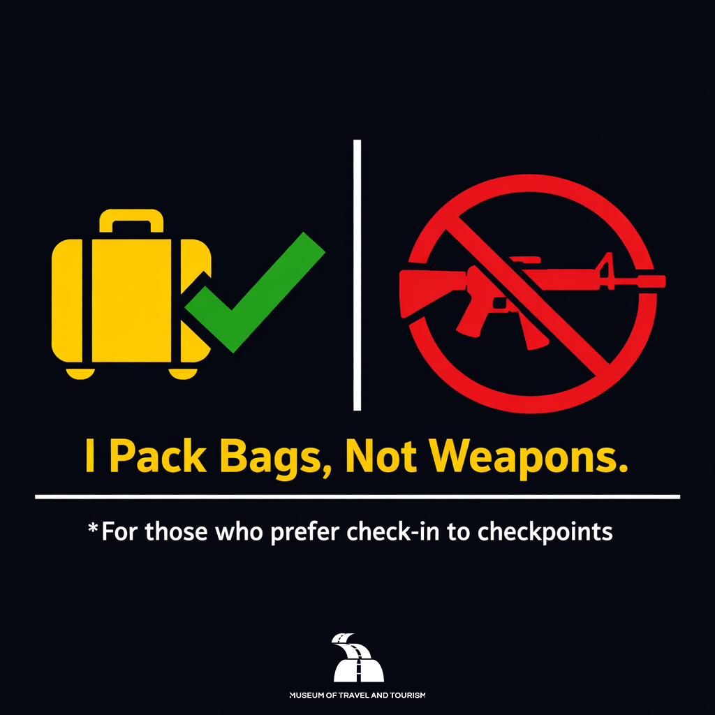 I pack bags, not weapons